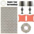 Inspire Your Surroundings W/This Beautiful 6PC Accessory Pkg Featuring A 5'x8' Medium Pile Area Rug