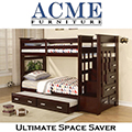 Ultimate Space Saver Featuring Twin/Twin Bunkbed W/Drawers & Trundle In A Rich Espresso Finish