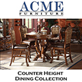 5PC CounterHeight Dining Collection W/Decorative Table Base & Perimeter W/Matched Upholstered Chairs