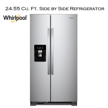 Whirlpool 36" Fingerprint Resistant Stainless-Steel Side-By-Side Refrigerator w/Exterior Ice & Water