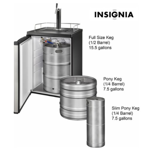 5.6 Cu Stainless steel 1-Tap Beverage Cooler Kegerator Insignia Ft