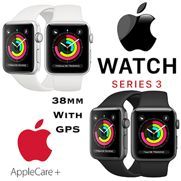 Apple 38mm Series 3 Aluminum Sport Watch With GPS Bundled With AppleCare+ Protection Plan