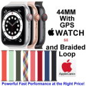 Apple 44mm Watch SE With GPS & Braided Solo Loop Bundled With AppleCare+ Protection Plan