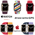 Apple 41mm Series 7 Aluminum Braided Solo Loop Watch With GPS Bundled With AppleCare+ Protection