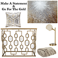 Go For The Gold & Achieve Magnificent Splendor With This Gleaming 10PC Contemporary Accessory Bundle