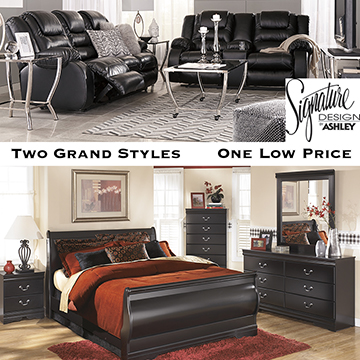 Clean Black 5PC Reclining Package Combines With 6PC Black Louis Philippe Bedroom Set