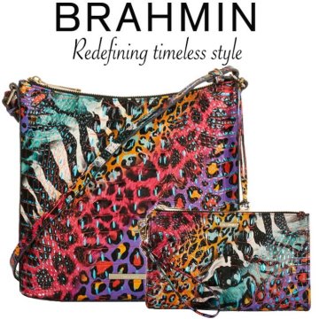 Brahmin Melbourne Katie Crossbody Top-Zip & Daisy Wristlet Clutch - Available in Stampede Melbourne