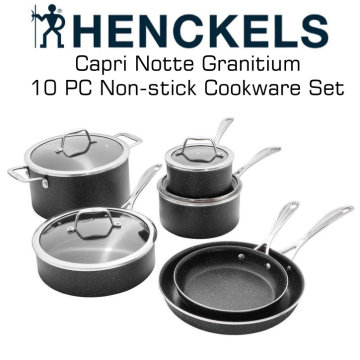 Henckels Capri Notte Granitium 10-piece Non-stick Cookware Set Includes 4 Lids