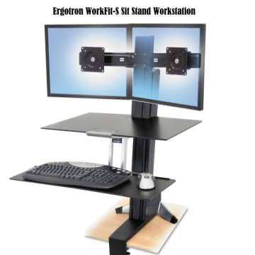 Ergotron WorkFit-S Dual with Worksurface and Back-Tilt Keyboard Tray