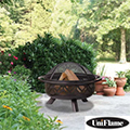 UniFlame Wood Fireplace Featuring A Geometric Design In A Bowl That Provides A 360� View