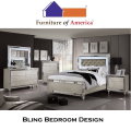 Get Some Bling with this 6-Piece Bedroom w/Silver Finish with Decorative Design & LED Light Mirror
