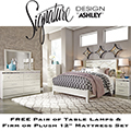 Modern Champagne Textured Design 8PC Bedroom with Free Lamps & Firm or Plush 12