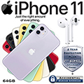 Apple 64GB iPhone 11 *UNLOCKED* & 2Yr Plan+Accidental Bundled W/AirPods & Wireless Charging Case