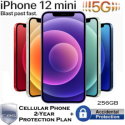 Apple 256GB iPhone 12 Mini *UNLOCKED* + MagSafe Charger w/Cellular Phone 2Yr Protection + Accidental