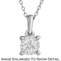 Womens Sterling Silver .50TCW Diamond Solitaire Pendant with 18" Cable Chain