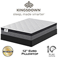 Kingsdown Anniversary Silver 12" Euro Pillowtop Innerspring Twin Mattress + Foundation