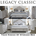 Choice Of Storage Queen Bed w/This 5-Piece Bedroom Set; A Coastal, Cottage, Modern Farmhouse Design