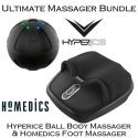 Hyperice Hypersphere Mini Vibrating Massage Ball & HoMedics Shiatsu Air Max Foot Massager Bundle
