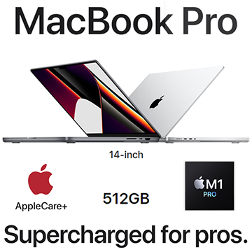 Apple 14" 512GB MacBook Pro M1 Pro Chip Notebook Bundled With AppleCare+ Protection Plan