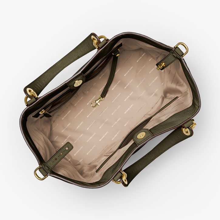 michael kors brooklyn large woven leather satchel