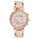 Womens Michael Kors Parker Stainless Steel & Acetate Watch - Available in Rose Gold-Tone / Blush