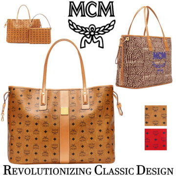 MCM Reversible Liz Visetos Large Shopper with Pouch