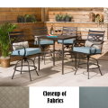 Hanover Montclair 5-PC Dining Patio Set in Ocean Blue w/4 Swivel Chairs