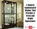 Pulaski Mirrored Curio In A Deep Chocolate Cherry Finish W/Two-Way Felt-Lined Sliding Door With Lock