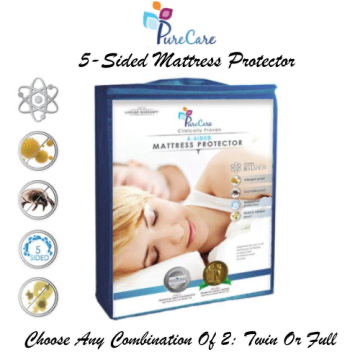Double Up & Save; Choose Any Combination of 2-Twin OR Full PureCare 5-Sided Mattress Protectors
