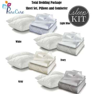Sleep Kit by PureCare Total Bedding Package in Twin - Available in 4 Colors