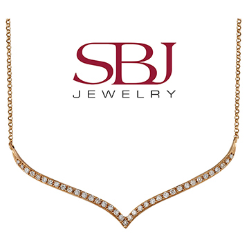 Womens 14K Gold Diamond Necklace on 16" Length Chain in Rose Gold