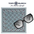 Tory Burch Strawberry Silk Neckerchief Bundled with Gemini Link Square Sunglasses