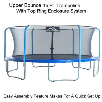 Upper Bounce 15 FT. Trampoline with Top Ring Enclosure System Equipped with An Easy Assembly Feature