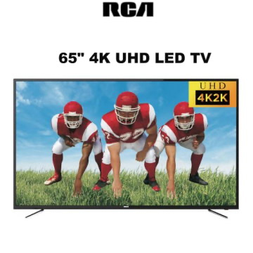 RCA 65" 4K UHD LED TV Featuring Programmable Channel Memory & 3 Year Warranty