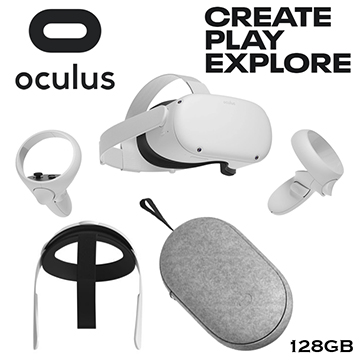 Oculus Quest 2 Advanced Virtual Reality Headset 128GB Bundled with Elite Strap & Carrying Case