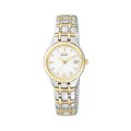 Citizen Eco-Drive Silhouette Sport Two Tone Women's Watch With White Dial