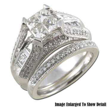 Fine Jewelry - Women's 14K Diamond Engagement Ring Set In White Gold