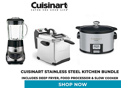 Cuisinart Stainless Steel Kitchen Bundle, Includes Deep Fryer, Food Processor & Slow Cooker