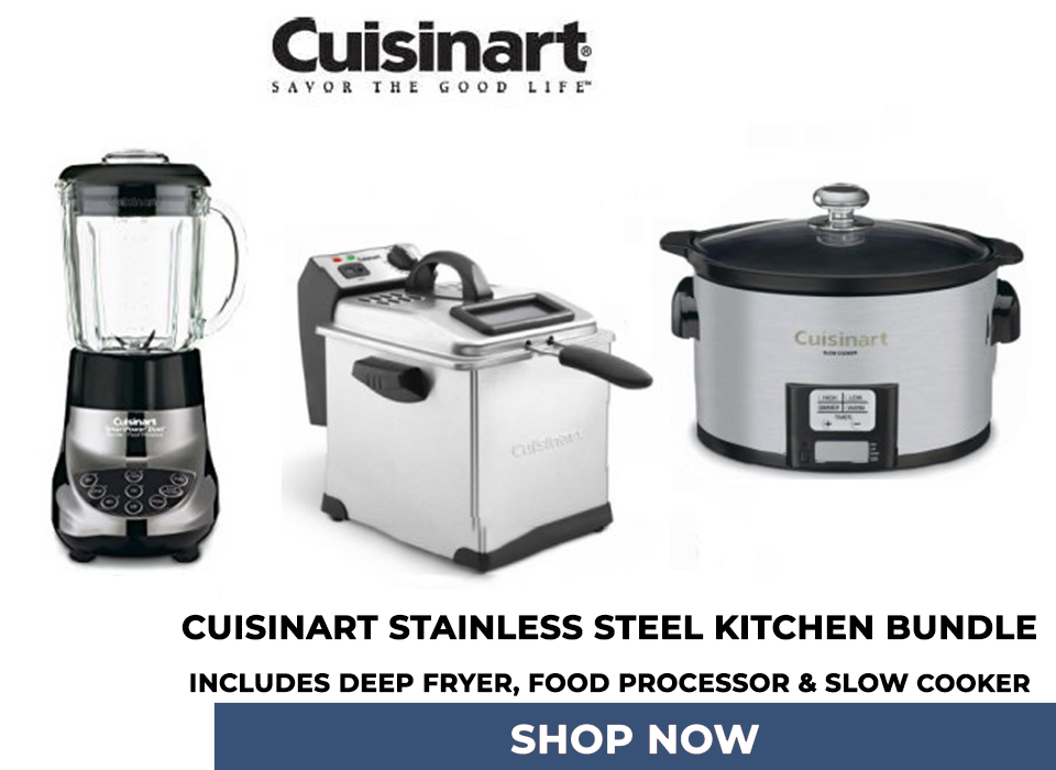 Cuisinart Stainless Steel Kitchen Bundle, Includes Deep Fryer, Food Processor & Slow Cooker