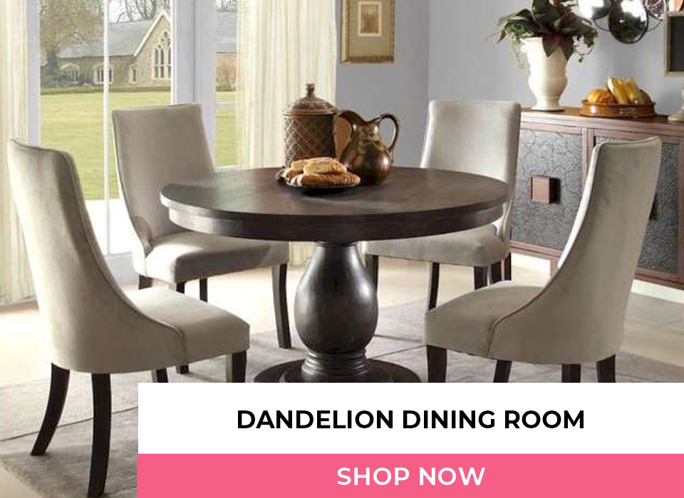 DANDELION DINING ROOM COLLECTION Traditional Does Not Need to Mean Old And Stuffy. Take the Sweeping Arm Of The Accenting Chairs Of The Dandelion Collection, And Traditional Takes On A Whole New Meaning