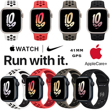 Apple 41mm Series 8 Aluminum Nike Sport Band Watch with GPS Bundled with AppleCare+ Protection